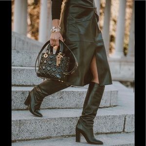 Zara Black Leather Heeled boots 6017/301/040